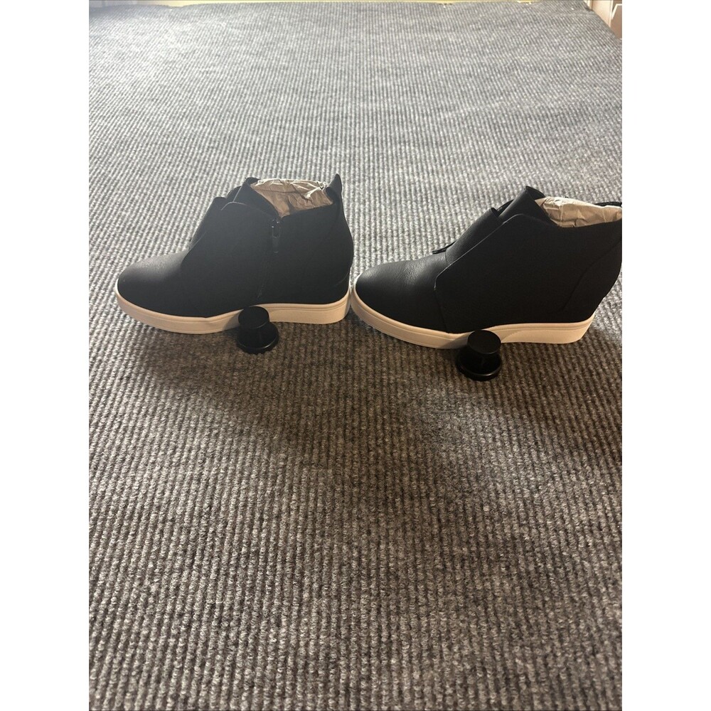 Dream Pairs Women Platform Wedge Heel Sneakers Booties Side Zipper Ankle 6.5